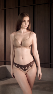 DIANA Comfy Padded Two Tone Wirefree Bra - Natural & Puce W11-GAB-01-S2