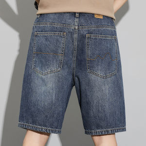 Classic Short Jeans Mens Baggy Vintage Denim Shorts Summer Cool Korean Fashion Streetwear Casual Loose Wide Leg Short Pants
