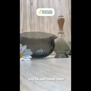 80Prongs Food Grade plastic chasen matcha tea whisk resin plastik bamboo set ceramic stand holder pengaduk teh