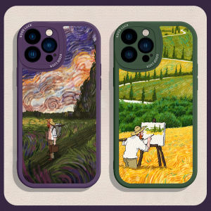 High-End Vincent Van Gogh Oil Painting Silicone Phone Case for  17 pro Max 16 15 New Creative 13 Lens Full Cover 12 pro 11 Men Women Soft Silicone Mini Anti-Fall