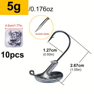 10pcs a box 3.5g 5g 7g 10g 14g high carbon steel fishing jig head hook tackle sinking fishing hook for soft worm lure baits