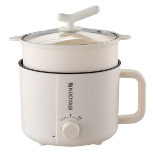 【HOSPORT】 1.8 L Small Electric Hot Pot 2 Files Adjustable Multipurpose Steamer Pot Non-Stick Inner for Noodles Soup Porridge and Oatmeal