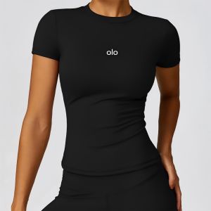 High quality yoga short sleeves - womens round neck quick drying breathable yoga clothes - shaping and elastic sports fitness t