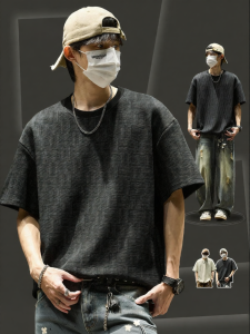 SZON | Men Summer T-Shirts Short Sleeve Heavyweight Tie Dye Plaid