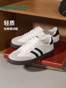 Hotwind Mens Fall 2025 New Style Thin Sole Sports Casual Shoes Versatile Deqin Mens Board Shoes Comfortable All-Match Design