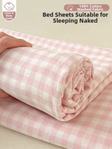 Suxuan | 100% Cotton Washed Plaid Dormitory Bed Sheet Set