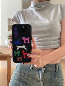 Cute Couple Dog And Cat Silicone Phone Case Full Cover Soft Shell Protective Cover for 15 16 pro Max 17 pro Mobile Phones