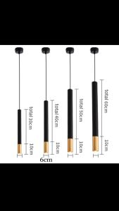 Modern Simple Long Tube Chandelier GU10 Replaceable Black Golden Pendant Lamp Indoor Kitchen Hanging Light