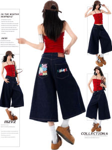 MZVZ | Vintage Color Lettered Capri Pants Women