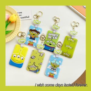 ZEEMIN Halloween Christmas Kawaii Disney Cartoon Toy Story Cute Alien Student ID Bus Meal Card Protector Keyring Backpack Hanging Pendant Gift for Boy Girl