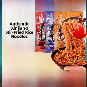 Authentic Xinjiang Stir-Fried Rice Noodles Spicy Dry Thick Noodles with Sauce Night Snack Store Specialties Hot And Flavorful