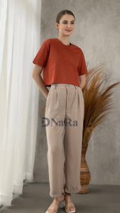 DNaRa - Lora Crop Top Polos Tebal Cotton Combed 20s