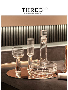 Tlife Moral High-End Crystal Wine Decanter with Stopper Red Wine Home Use Set Iceberg Crystal Glass Wine Aerator for Everyday Use