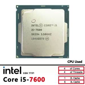Intel | i5 7600 Intel Core i5-7600 3.5 GHz Quad-Core Quad-Thread CPU  6M 65W LGA 1151