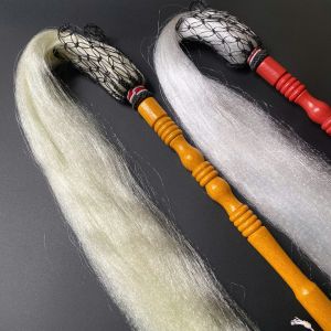 Phất Trần Sợi Cước Mềm Kích Thước Cán Gỗ 40cm*Lông Cước Dài 70cm