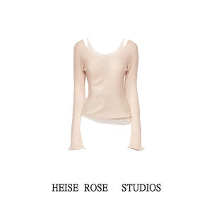 เสื้อถักแขนยาวสีพีช ดีไซน์เก๋ไก๋ ทรงหลวม ทรงเข้ารูป สำหรับผู้หญิง ฤดูใบไม้ร่วง/ฤดูหนาว เสื้อผ้าทำงาน แฟชั่นสตรี