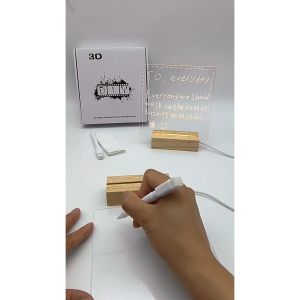 Bảng Ghi Chú Trong Suốt Acrylic Dày 3mm Có Đèn Led - Bảng Led Dẻo Để Bàn Có Thể Xóa Được Trang Trí Decor DIY Sáng Tạo