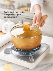 Universal Gas Stove Support Anti-Slip Milk Pot Holder Kitchen Home Use Gas Stove Platform Bracket Small Pot Stand Metal Material