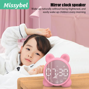 New bluetooth speaker alarm clock for kids sleep bedside LED alarm clock night light for kids digital wake-up temperature home decoration