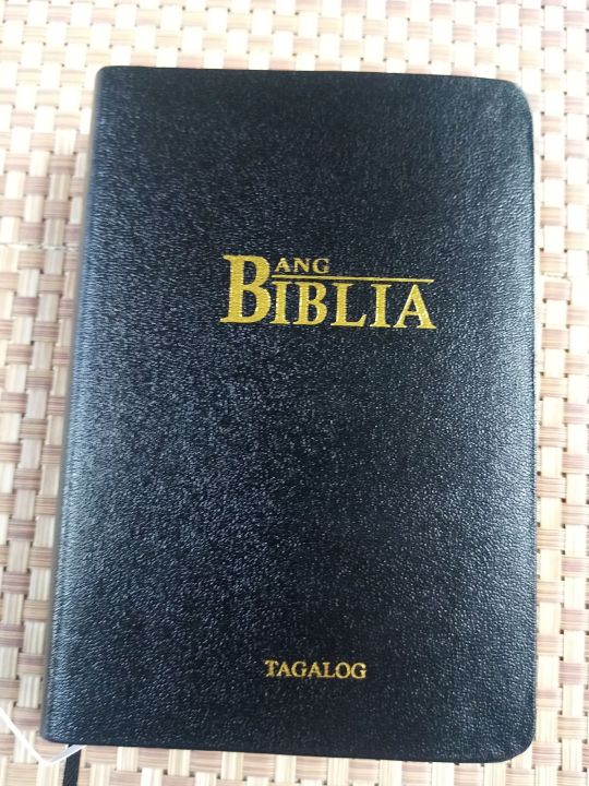 GOLD EDGE TAGALOG BIBLE SOFT LEATHERETTE COVER COMPACT THUMB INDEX ...