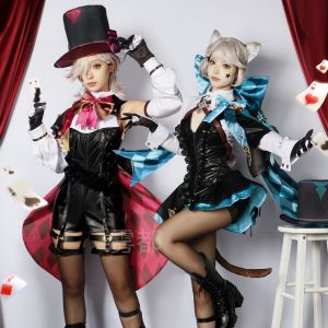 Game Genshin Impact Lyney Cosplay Costume Magician Lyney Jumpsuit Pants With Hat 13pcs Full Sets Anime Character Costumes For Women Men