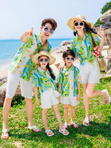 HONGLEXIUYAN | Hawaiian Style Family Set Flower Shirt Midi Skirt Shorts