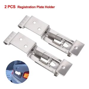 Giá Đỡ Biển Số Bằng Thép Không Gỉ Khung Kẹp Lò Xo Cho Xe Hơi Rơ Moóc RV - Phụ Kiện Ô Tô 2/4 Cái