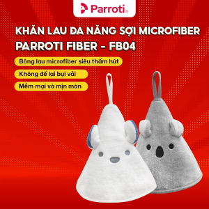 Combo 2 Khăn Lau Tay Nhà Bếp Lau Bát Đĩa Khăn Lau Đa Năng Hình Thú Siêu Thấm Hút Mềm Mịn An Toàn - Parroti FB04