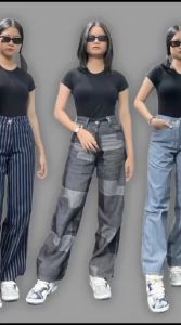 Celana Jeans Kulot Highwaist Pants - Celana Kulot Jeans Motif Salur Terbaru Terlalis