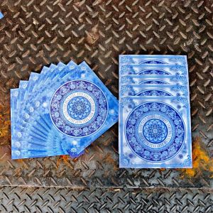 JKWS19 Buddhist Prayer Sheet 20cm x 20cm Double-sided Blue and White 100 Sheets | 50 Blue + 50 White