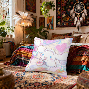 Sanrio | Sanrio Cinnamoroll Hoạt Hình Vỏ Gối Nông Trang Trang Trí 16x16 18x18 20x20 24x24 Inch Polyester Vỏ Gối Cho Ghế Sofa Trang Trí