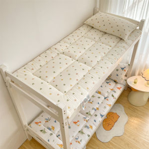 Wonderland ไดโนเสาร์ผ้าปูที่นอนหนา5ซม.พิมพ์ลายหัวใจที่นอนหอพักทาทามิท็อปเปอร์หมอนอิงเดี่ยว/ราชินี/คิง