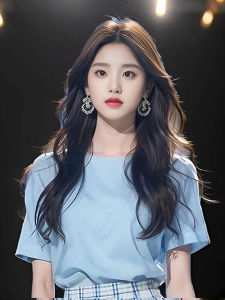 ชุดสองชิ้นลำลองฤดูร้อนสำหรับผู้หญิง แขนสั้น กางเกงขากว้าง สีฟ้า ชุดแฟชั่นสตรีทสไตล์อเมริกัน ชุดทำงานแบบลำลอง