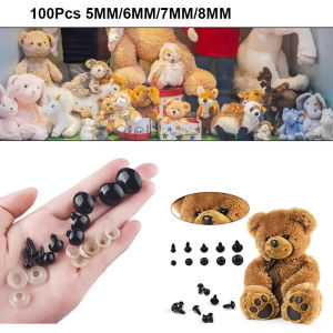 100pcs 5-8mm Eyeball Doll Accessories Black Plastic Plush Safety Eyes Amigurumi For Toys 5mm 8mm DIY Funny Toy Eyes Animal