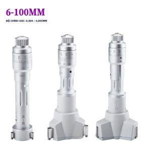 Độ Chính Xác Cao 6-50mm Đường Kính Trong Ba Móng Micromet Màn Hình Kỹ Thuật Số Khẩu Độ Đo Bên Trong Ba Điểm Để Gia Công Kim Loại