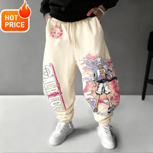 Bandai | One Piece Luffy 2025 New Harajuku Men Cotton Pants Fall/Winter Cotton Trend Loose-Fit Women Casual Sports Tapered Leggings Y2K