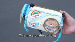 ESLNF Large-capacity Bicycle Bag Cartoon DIY Bicycle Front Bag Outdoor Cycling Storage Bag Cute Shoulder Bag