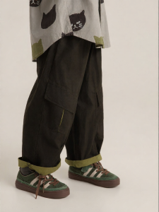 Large Pocket Wide Leg Pants Adjustable Cuff Durable Cotton fashionable