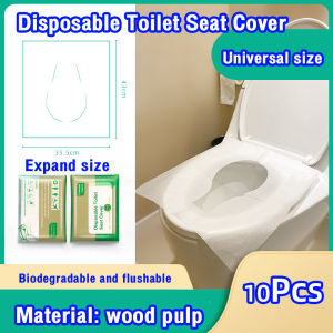 ItemMart 10Pcs Eco-Friendly Travel Hotel Public Bathroom Use Paper Portable WC Disposable Toilet Seat Cover