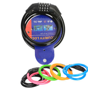 1PC Bicycle Lock 4-Digit Resettable High-Strength Steel Security Chains PVC Coated Theft Deterrent for BicyclesLuggage
