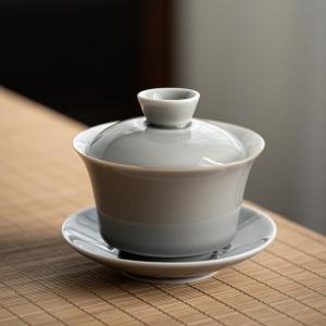 Ice Gray Glazed Large Tea Cup for Brewing and Serving