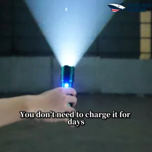 ไฟฉาย LED SD5318ปลาฉลามยิ้มสว่างมาก8000LM M80ไฟฉายชาร์จไฟได้พิมพ์-C 5โหมดกันน้ำไฟส่องสว่างนอกบ้านตั้งแคมป์