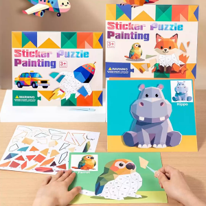 Kids DIY 3D Sticker Puzzle Painting Toys Kindergarten Creative Quiet Book Intelligence Concentration Educational Toy Gifts for Boys Girls