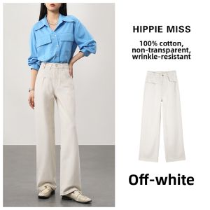 HIPPIE MISS | Bohemian Style White Wide Leg Jeans