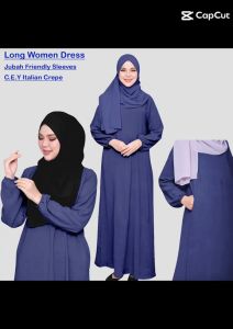 JUBAH MUSLIMAH TURKI FASHION PLAIN ABAYA RUFFLE MAXI DRESS /MODEST JUBAH FRIENDLY SLEEVES