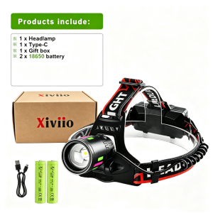 Đèn Pha LED 555000000LM Có Thể Sạc Lại Có Thể Phóng To Chống Nước Có Dải Đèn Huỳnh Quang Dùng Cho Cắm Trại Câu Cá Săn Bắn
