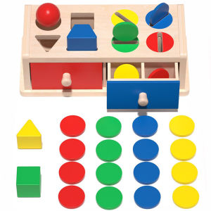 Montessori Coin Box Baby Fine Action Color Matching Geometric Shape Recognition Early Education Teaching Aids Educational Small Class Toys