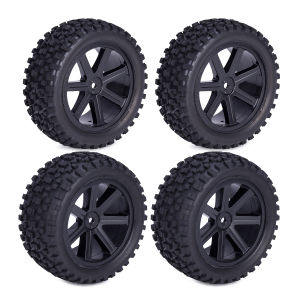 Rubber Front Rear Tires Wheels Set 12mm Hex Hubs for Redcat HPI HSP Tamiya Traxxas ZD Racing RC 1/10 Off Trail Buggy