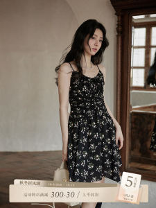95 Discount French Waist Cinched Tea Break Hepburn Style Floral Print Strapless Mini Dress Korean Style High Waist Summer Dress