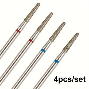 4Pcs/bag Small Umbrella Diamond Nail Drill Bit Round Diamond Milling Cutters For Manicure Rotary Nail Drill Bit Eletric Tools